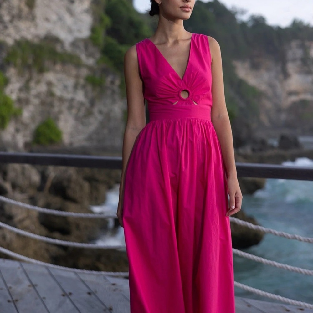Cleobella // Charaya Ankle Dress In Magenta. NWT- never worn!!  Organic Cotton